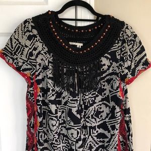 Anthropologie Patterned Crochet Dress